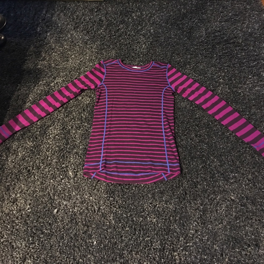 Striped, fitted winter sweater.